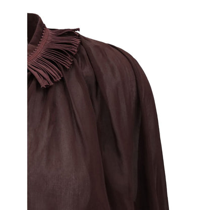 Shirt with fringed collar