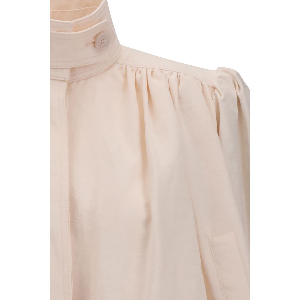 Cotton gabardine gathered Jacket