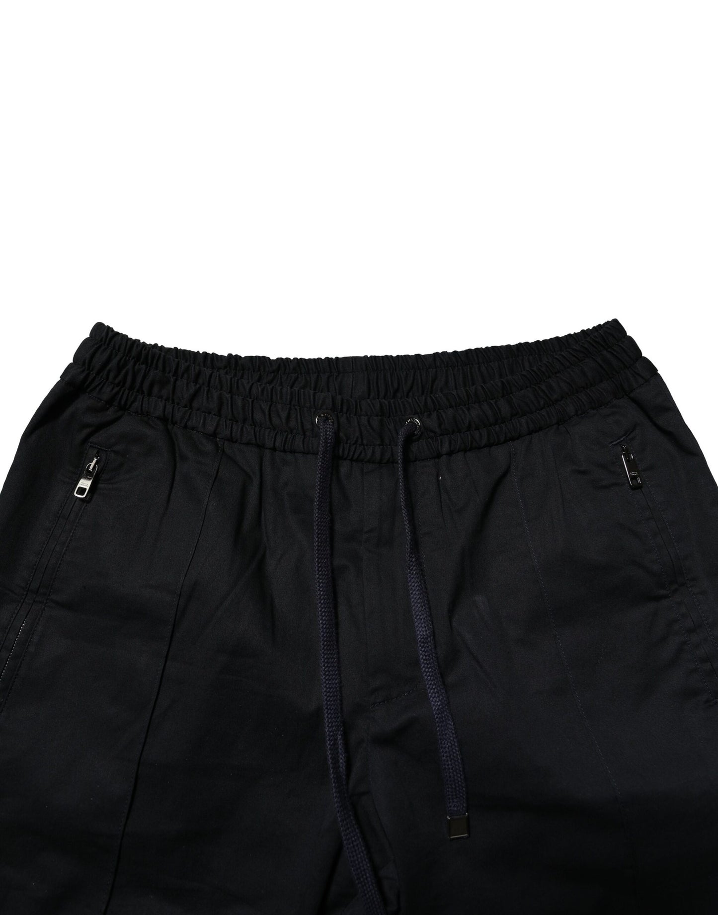 Black Cotton Mid Waist Jogger Pants