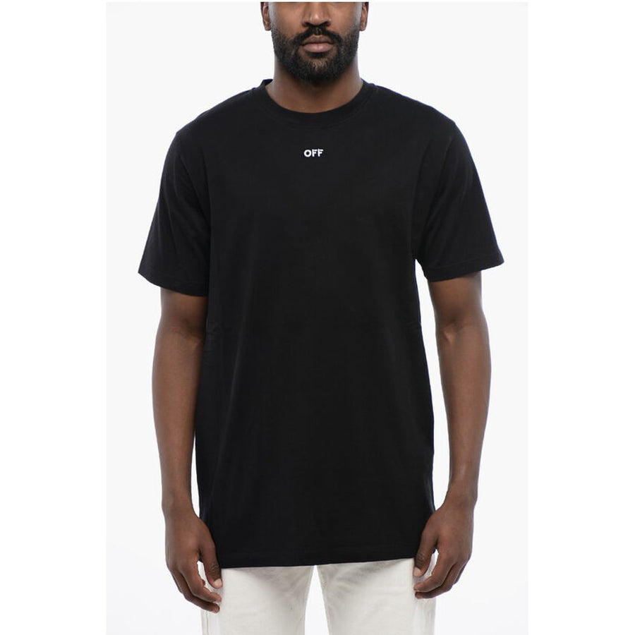 Black Cotton ARROW Crew-neck T-shirt