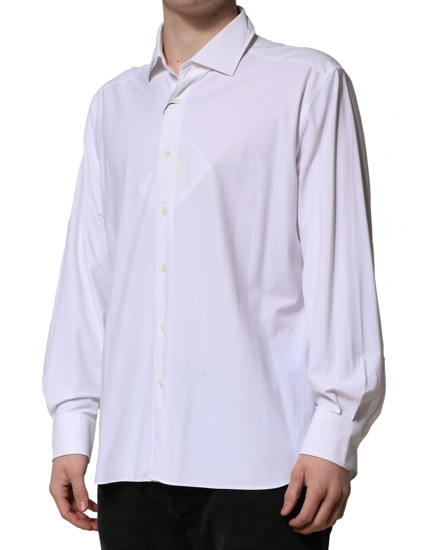 White Long Sleeves Collared Dress Formal Shirt