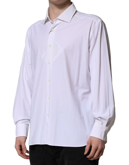 White Long Sleeves Collared Dress Formal Shirt