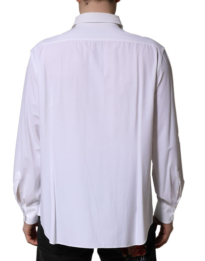 White Long Sleeves Collared Dress Formal Shirt