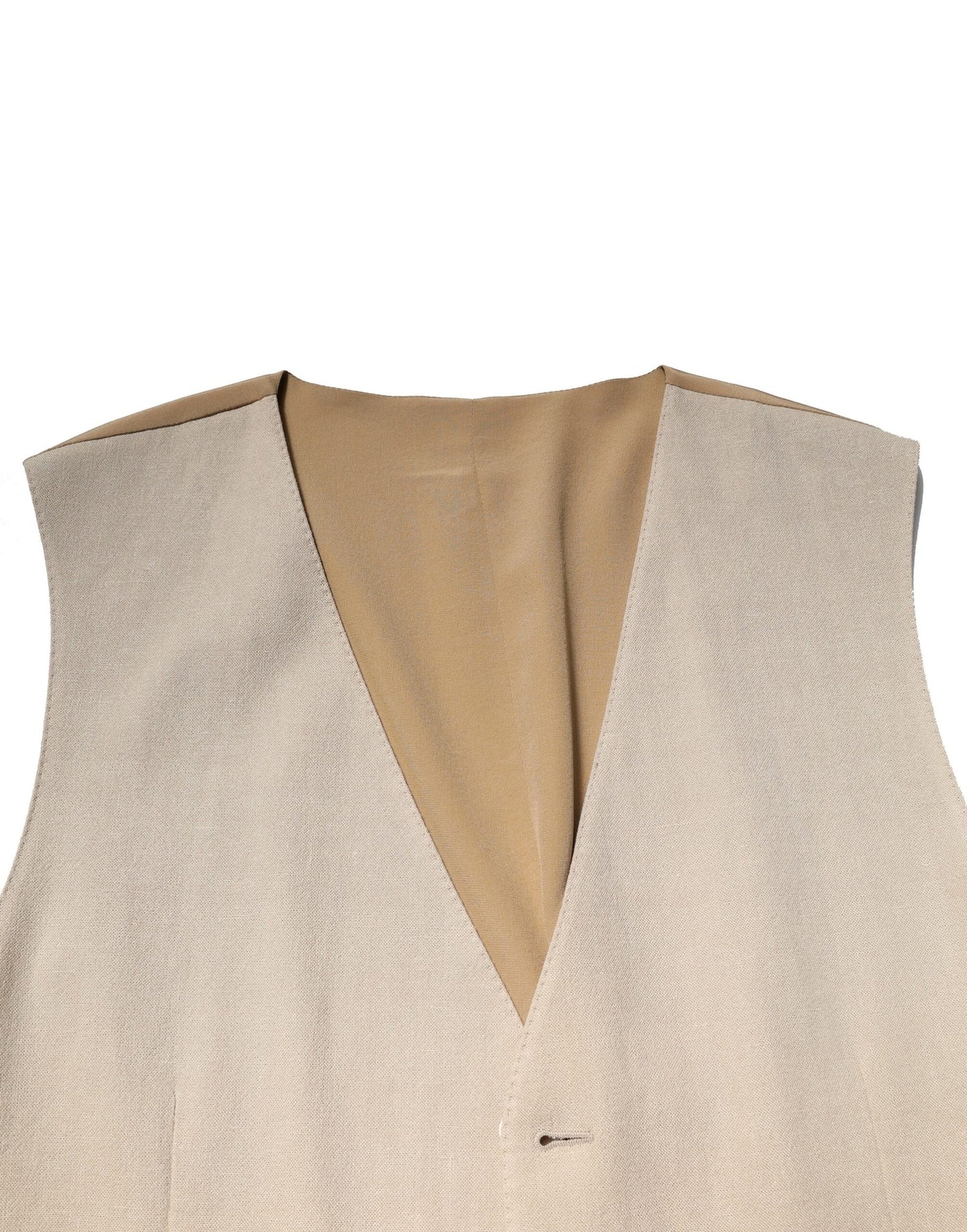 Beige Linen Dress Formal Men Waistcoat Vest