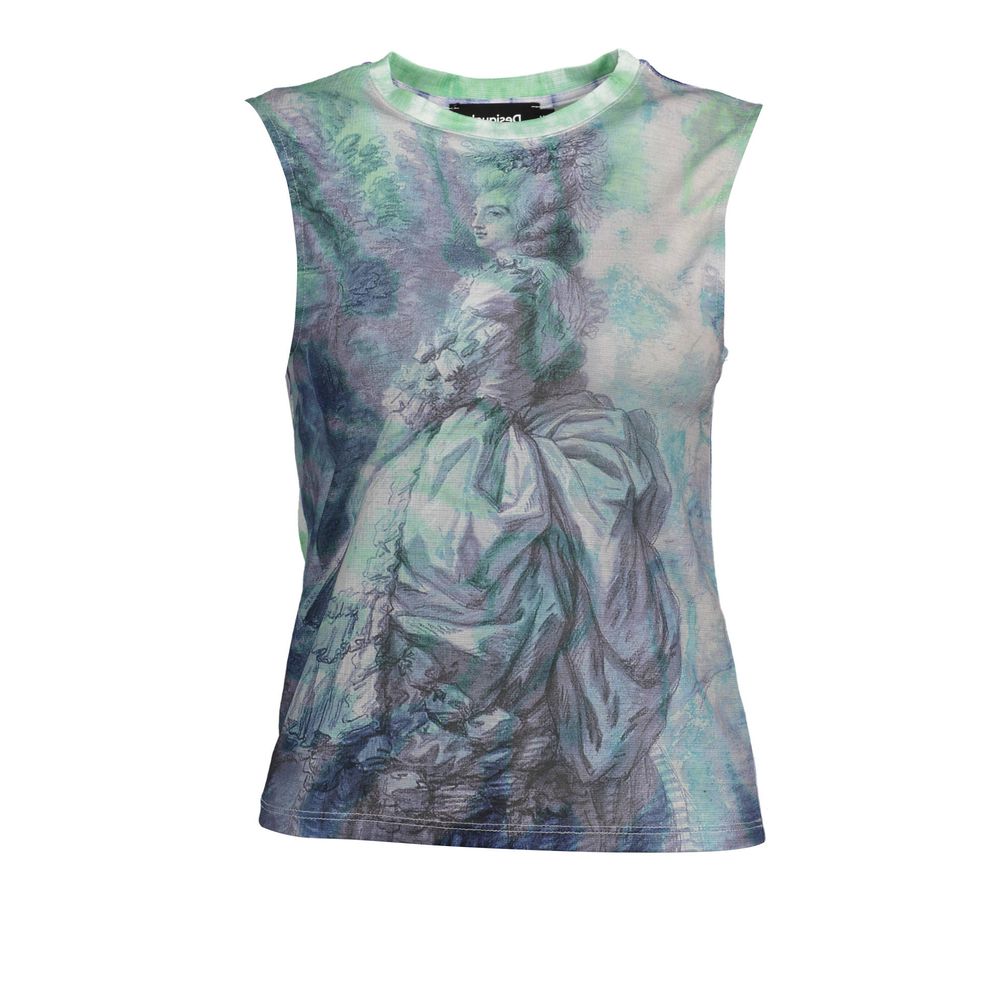 Blue Polyester Women Top