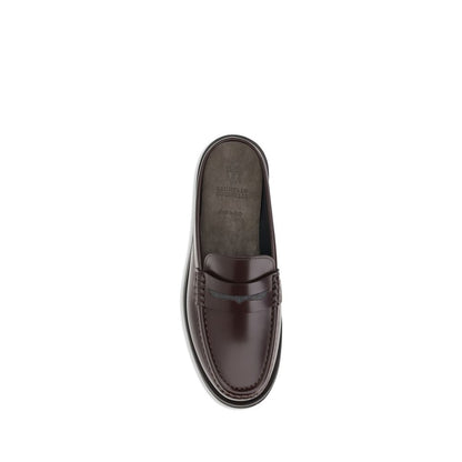 Brown Calf Leather Bos Taurus Slip-On Loafers