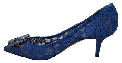 Blue Lace Crystal Ballet Pumps Shoes