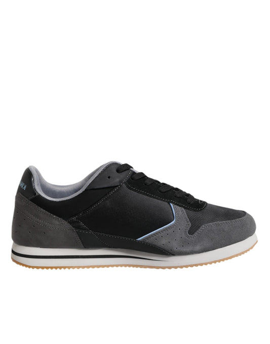 Black Gray Lace Up Low Top Casual Sneakers Shoes
