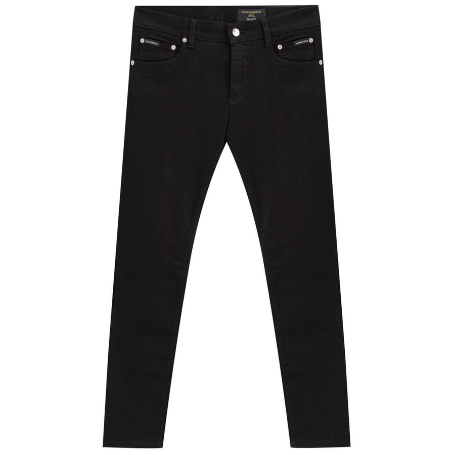 Black Cotton Skinny Jeans