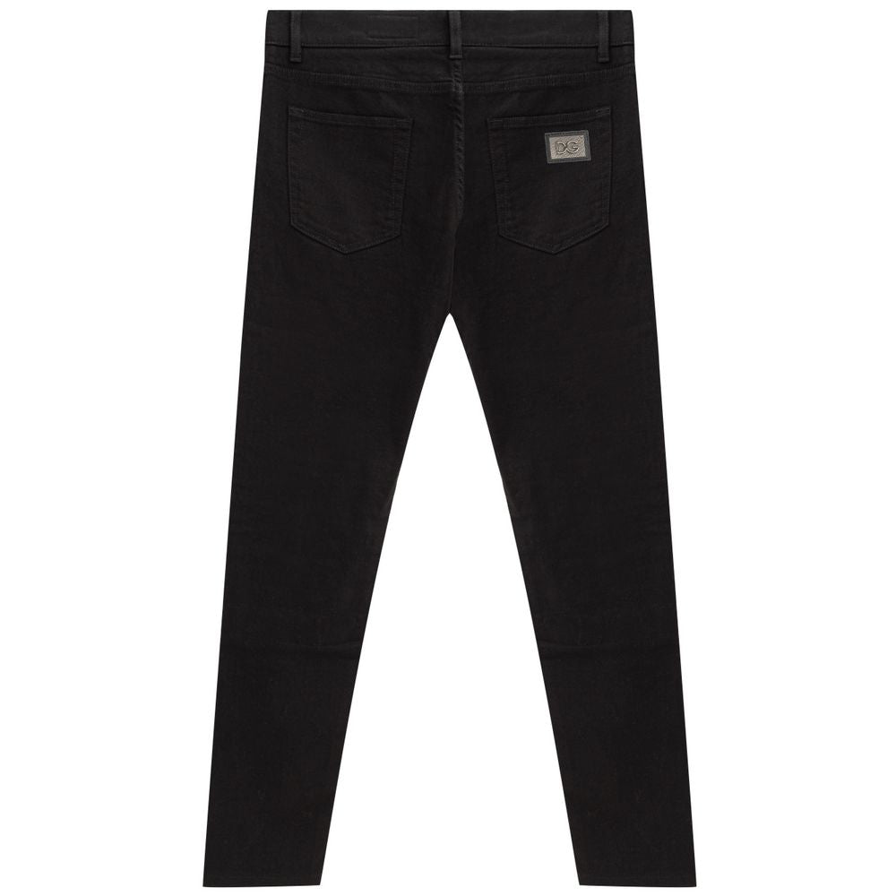 Black Cotton Skinny Jeans