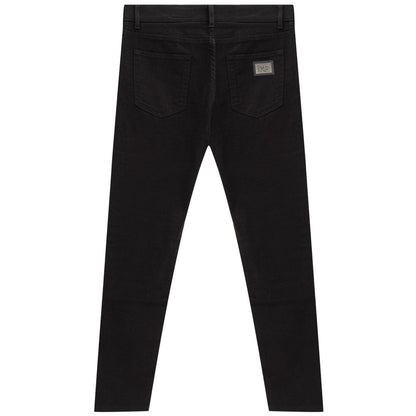 Black Cotton Skinny Jeans