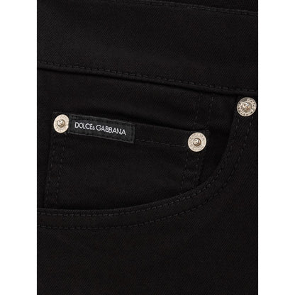 Black Cotton Skinny Jeans