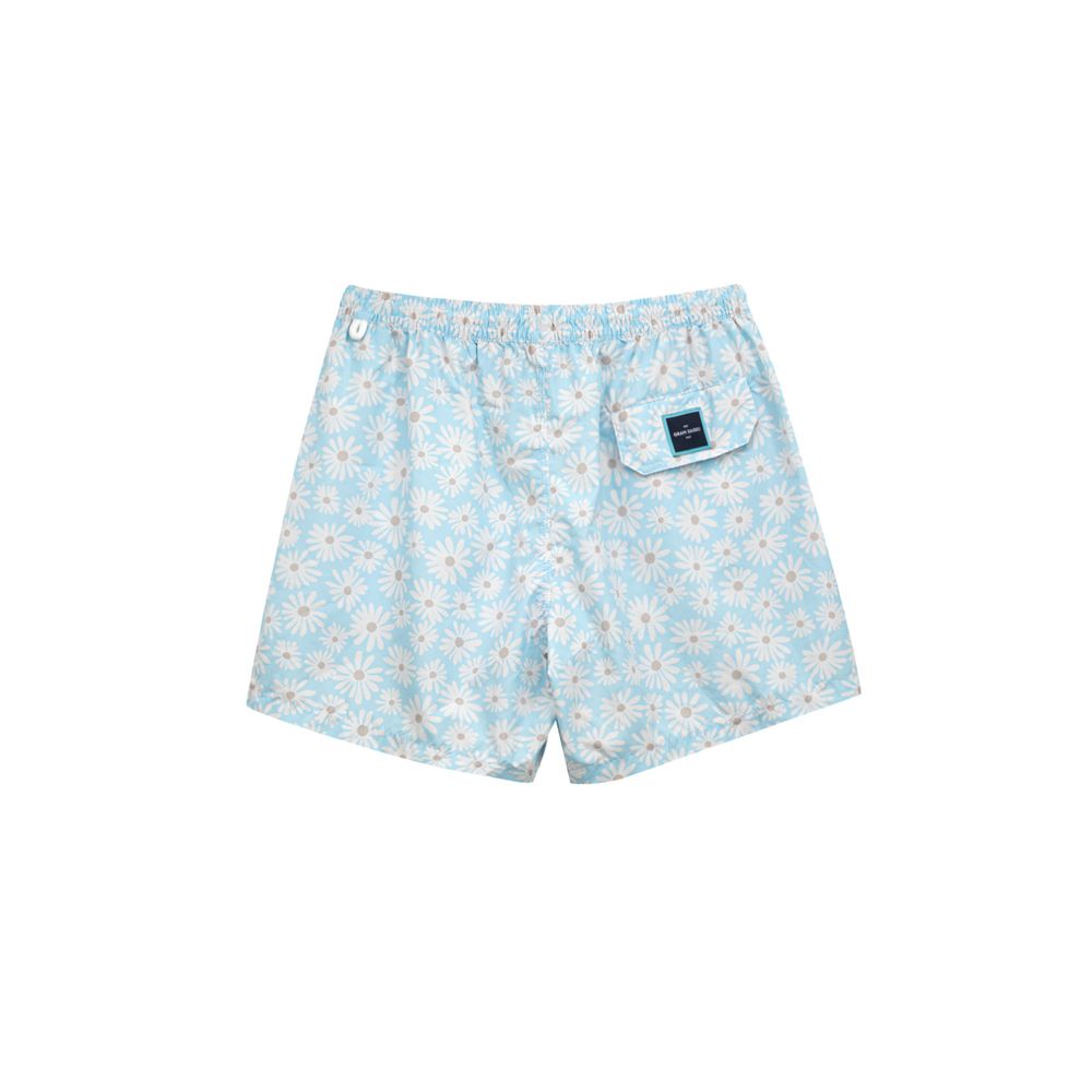 Blue Polyester Swim Shorts