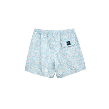 Blue Polyester Swim Shorts