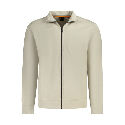 Beige Cotton Men Sweater