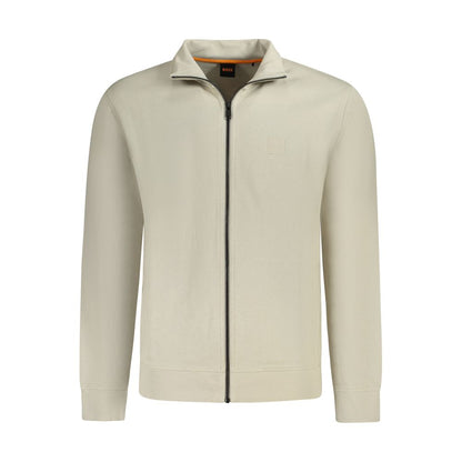Beige Cotton Men Sweater