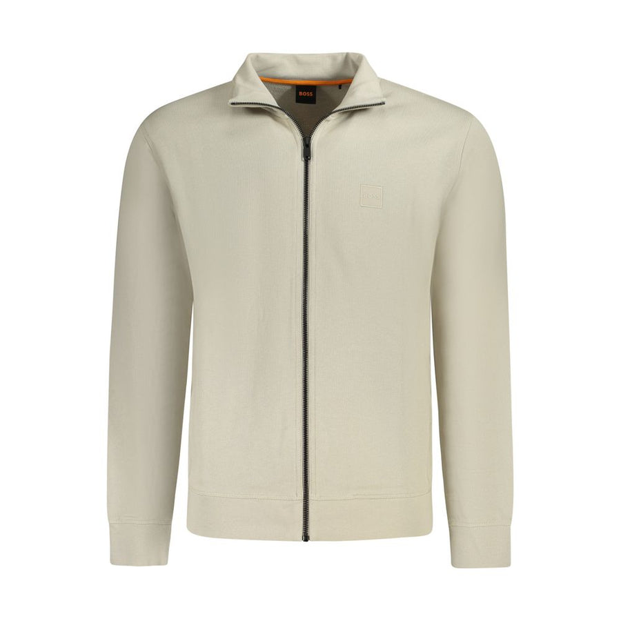 Beige Cotton Men Sweater