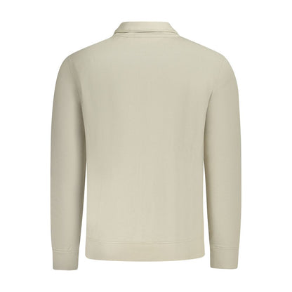 Beige Cotton Men Sweater