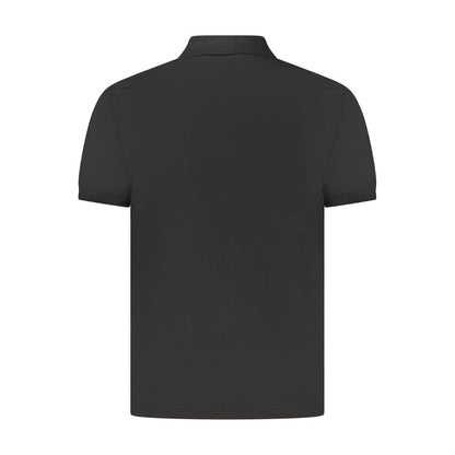 Black Cotton Men Polo Shirt