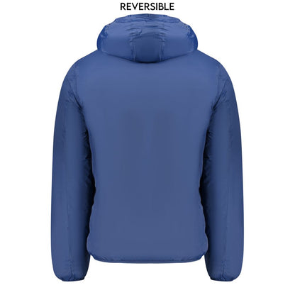 Blue Polyamide Men Jacket