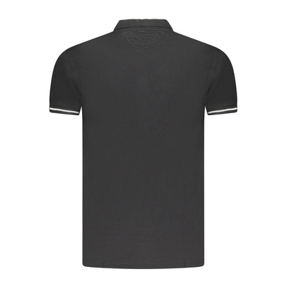 Black Cotton Men Polo Shirt