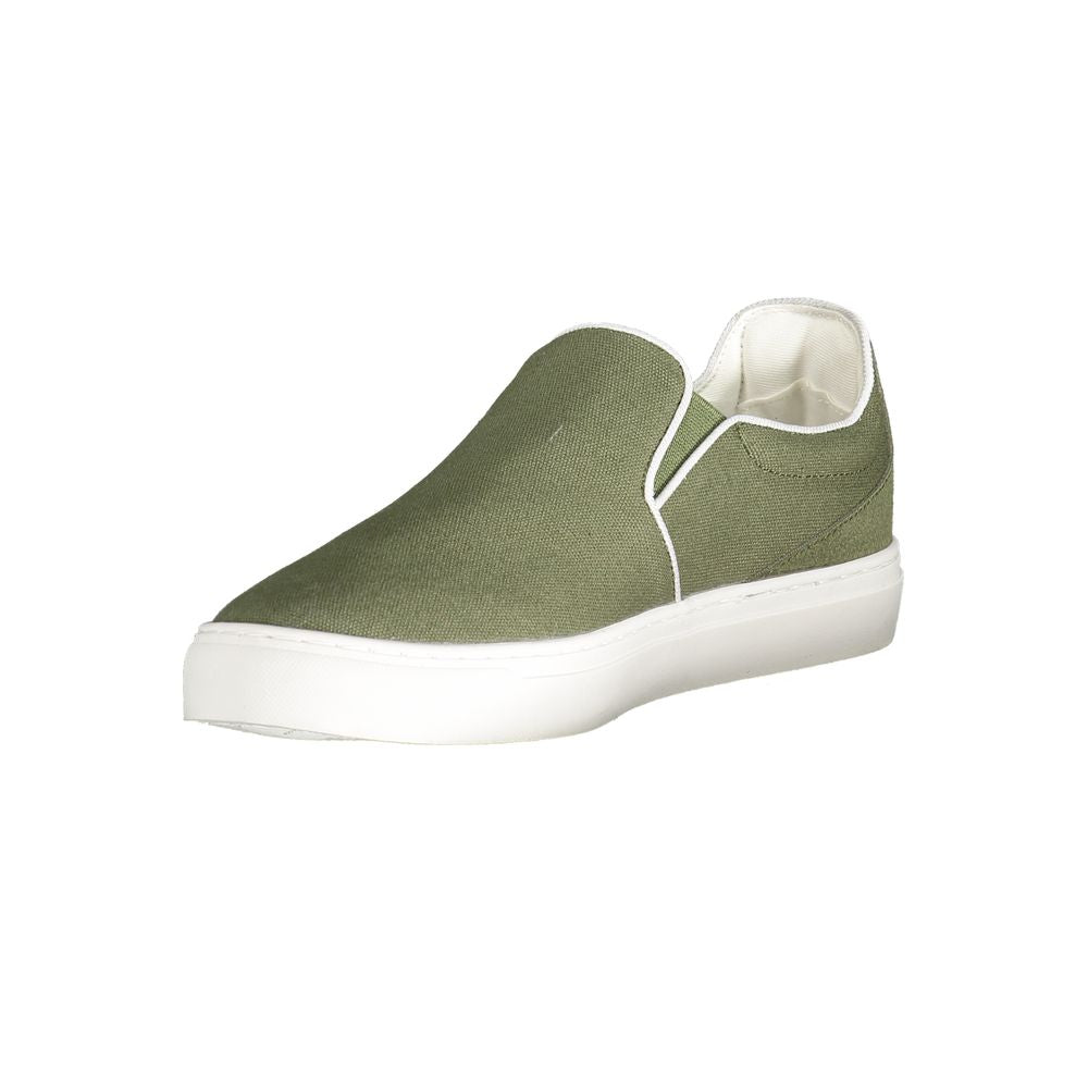 Green Polyester Men Sneaker