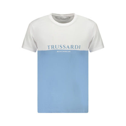 Light Blue Cotton Men T-Shirt