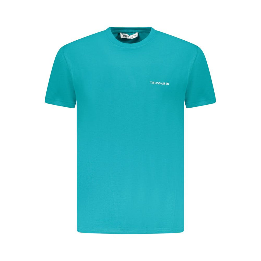 Light Blue Cotton Men T-Shirt