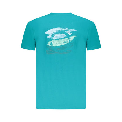 Light Blue Cotton Men T-Shirt
