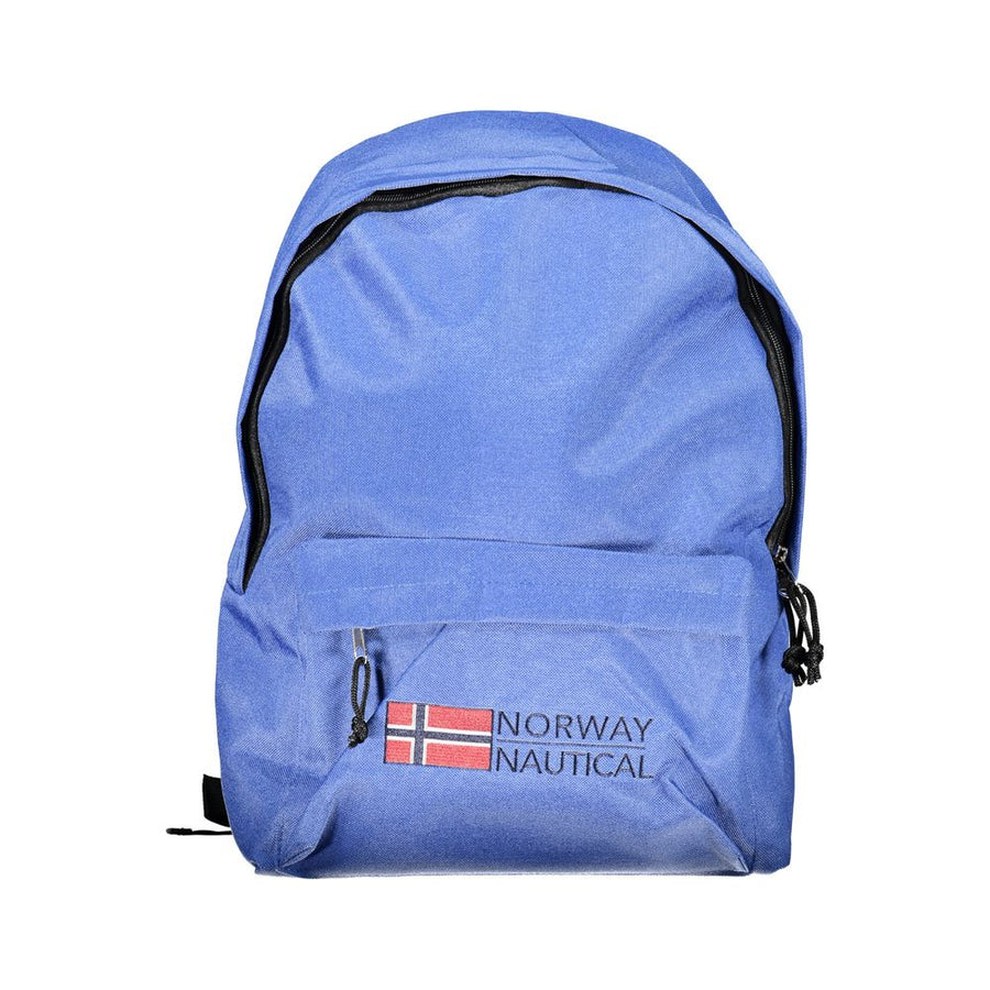 Blue Polyester Men Backpack
