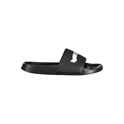Black Polyester Men Sandal