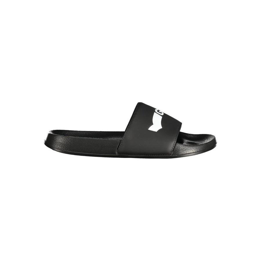 Black Polyester Men Sandal