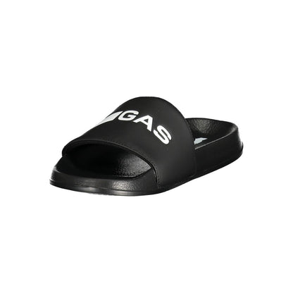 Black Polyester Men Sandal