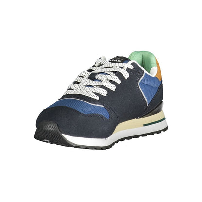 Blue Polyester Men Sneaker