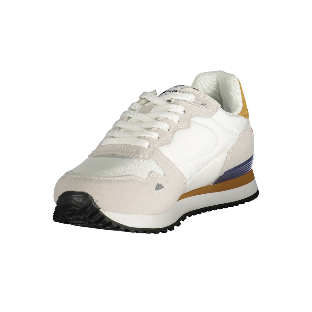 White Polyester Men Sneaker