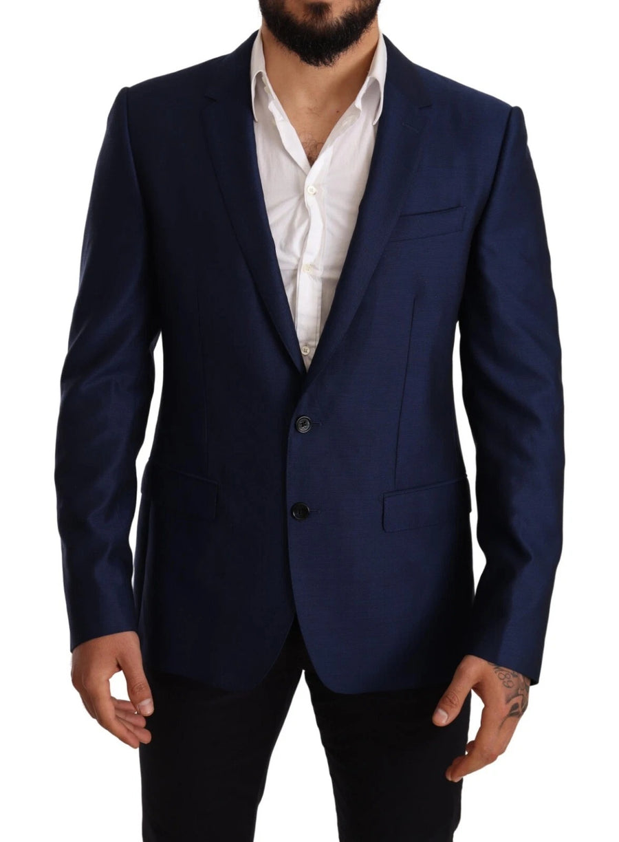 Blue MARTINI Wool Slim Fit Coat Blazer