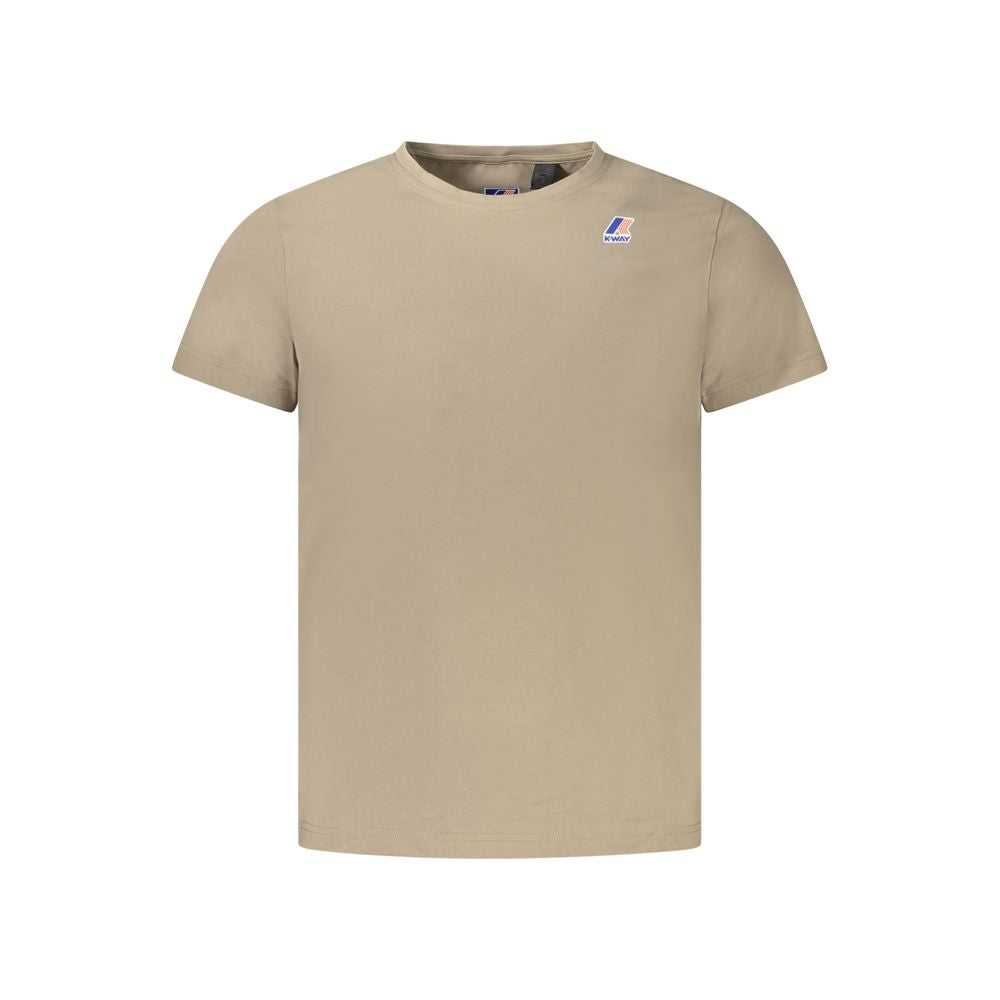Beige Cotton Men T-Shirt