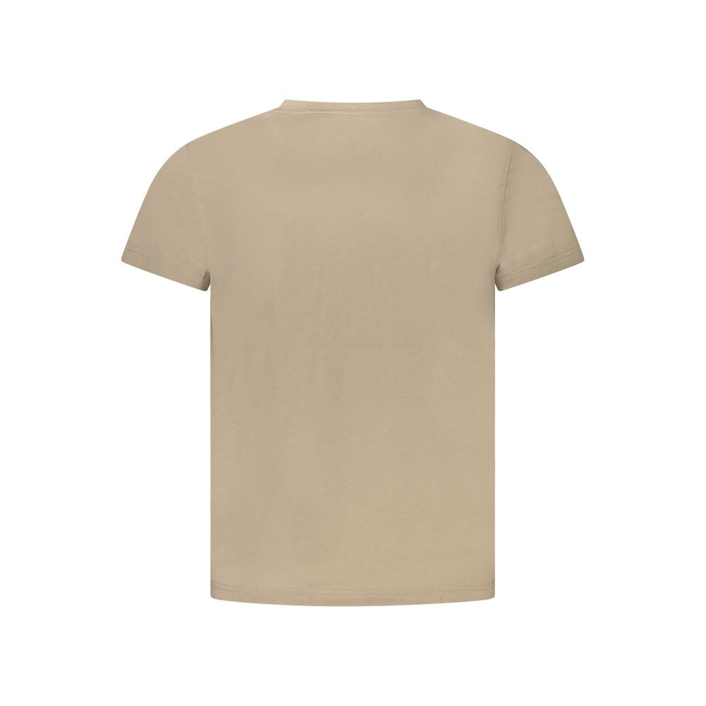 Beige Cotton Men T-Shirt