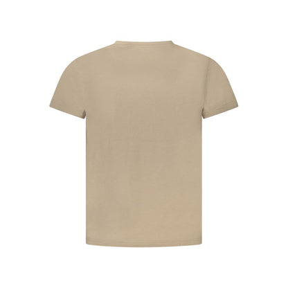 Beige Cotton Men T-Shirt
