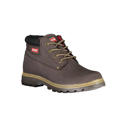 Brown Polyester Boot