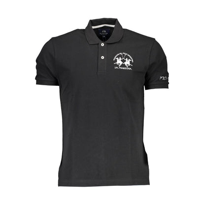 Black Cotton Polo Shirt