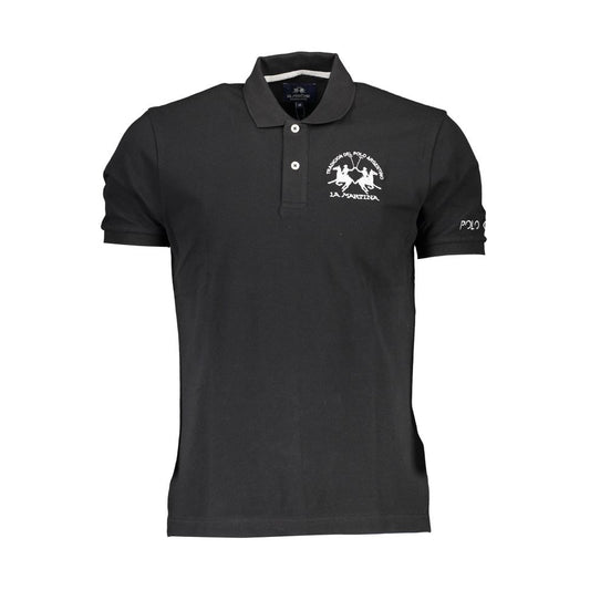 Black Cotton Polo Shirt