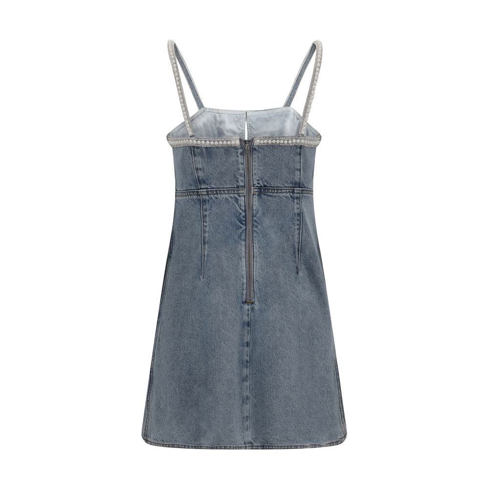 Denim mini Dress with pearls