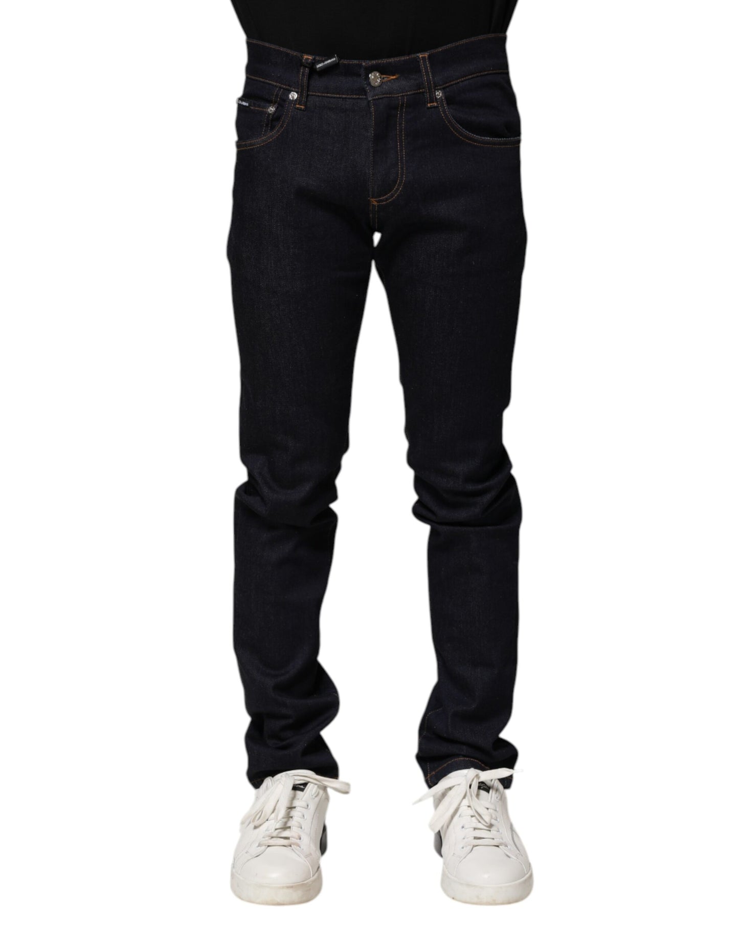 Black Cotton Skinny Men Denim Jeans