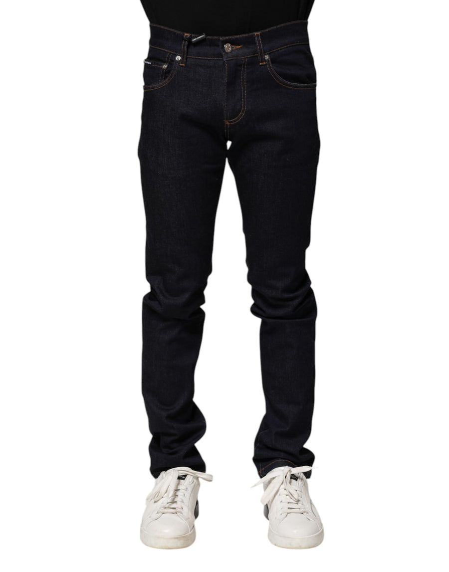 Black Cotton Skinny Men Denim Jeans