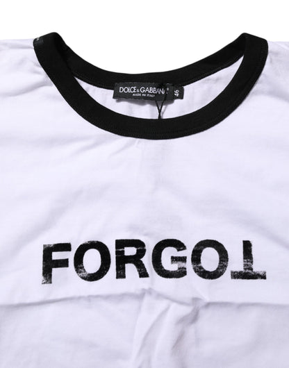 White Graphic Print Crew Neck Cropped T-shirt