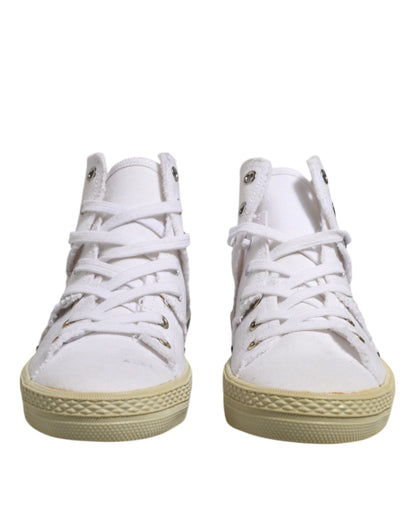 White Lace Up Mid Top Women Sneakers Shoes
