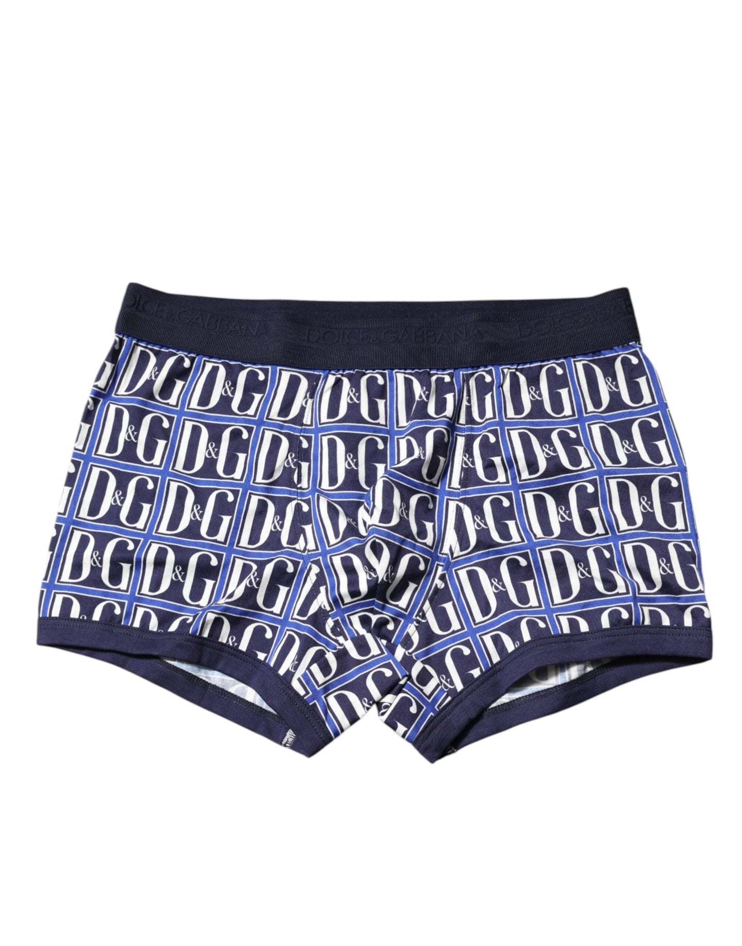 Blue Logo Print Regular Boxer Brief Underwear