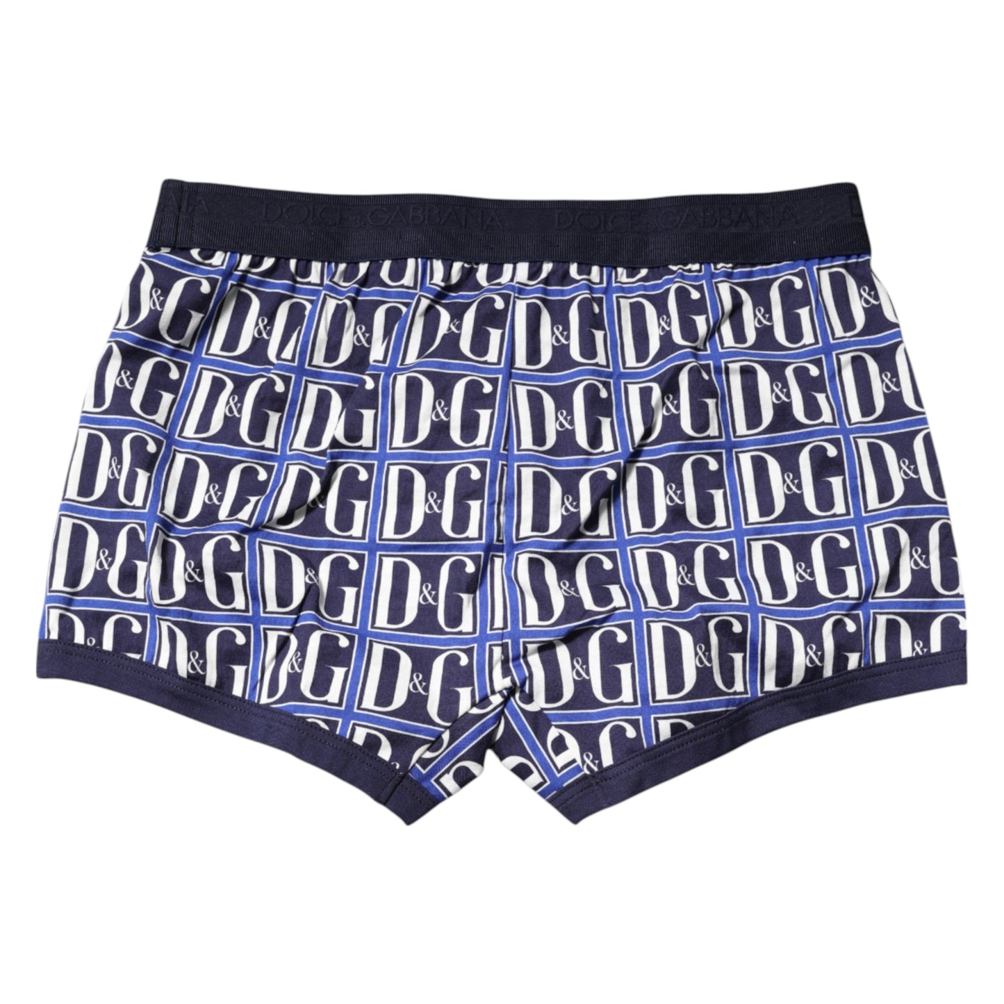 Blue Logo Print Regular Boxer Brief Underwear