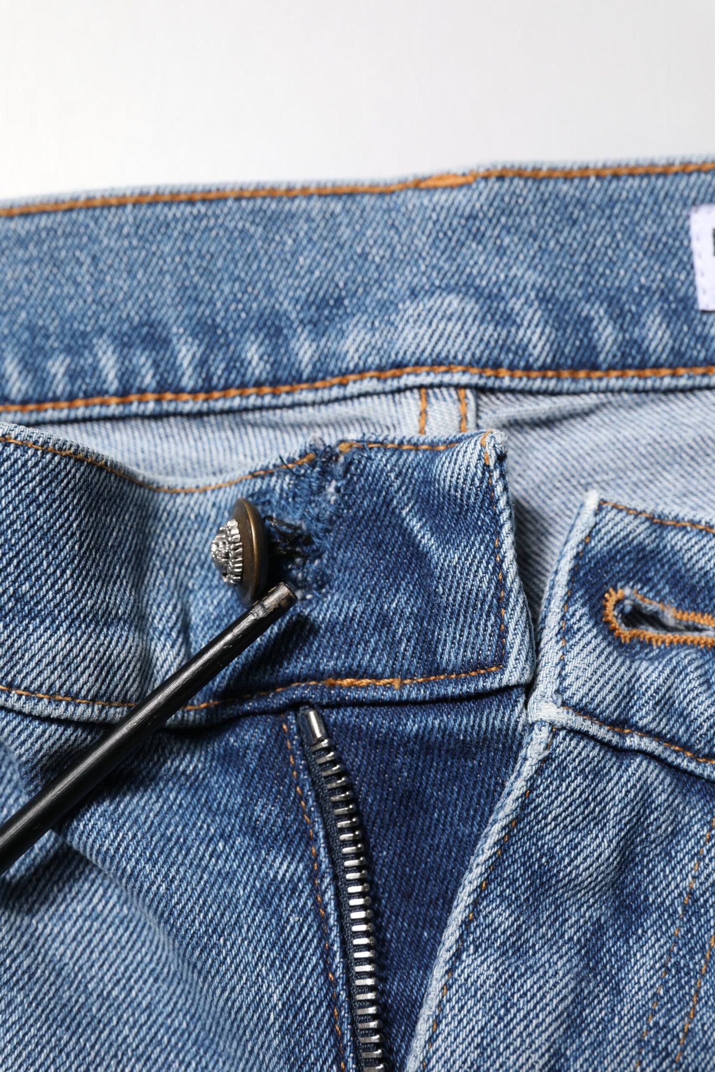 Dark Blue Cotton Logo Plaque Slim Denim Jeans
